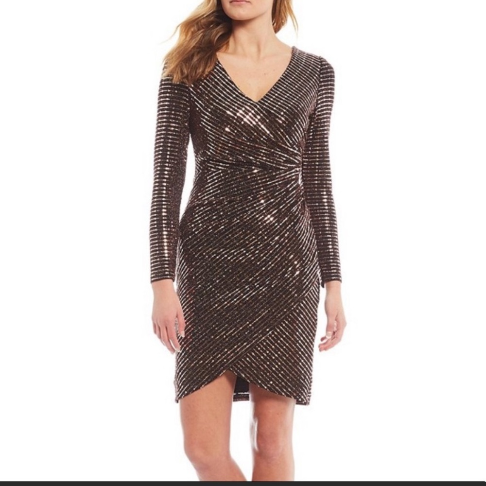 Morgan & Co Rose Gold Sequence dress Sz 14W